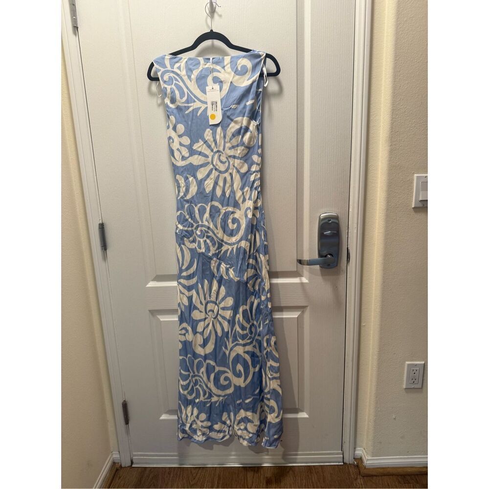 MØN RENN Eden Maxi Dress In Blue  Floral Summer Vacation Dress  size S NWT - Picture 8 of 9